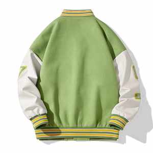 Chaqueta de béisbol universitaria con bordado negro de estilo callejero de diseño Popular para hombre, chaqueta de béisbol universitaria Letterman para hombre - Product Image 2