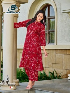 <b>Festive</b> Co-Ord Set for Women Rayon Embroidered Quick Dry Wrinkle Free Matching <b>Top</b> and Bottom Wholesale Low MOQ - Product Image 4