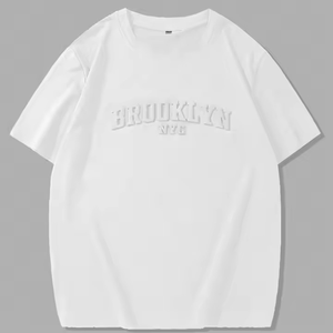 Camisetas Unisex con Estampado en Relieve, Secado Rápido, Ecológicas, Transpirables, 100% Algodón, Hombros Caídos, Diseño de Logotipo Personalizado, OEM - Product Image 2
