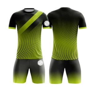 Uniformes de football personnalisés imprimés numériquement, 100% polyester, antibactériens, séchage rapide, kits d'équipe - Product Image 1