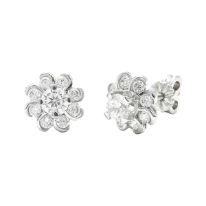 Gran oferta, pendientes de tuerca de Zirconia cúbica de plata 925, forma de flor a la moda, joyería de oro, regalo de perla de aniversario para mujer - Product Image 4