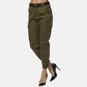 Pantalon cargo décontracté pour femmes nouveau style de pantalon cargo ajusté de couleur unie et respirante pour femmes vente en gros - Product Image 3