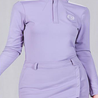 2022 Golf Gaun Wanita Lengan Panjang Top Fashion Gaun Pelangsing Ungu Setelan Rok Golf Gaun dengan Desain Kustom Polo Shirt