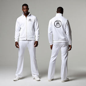 Chaqueta con cremallera para hombre de la mejor calidad, pantalón acampanado, chándal con cremallera, pantalón de gran tamaño, chándal con cremallera de poliéster y algodón - Product Image 5