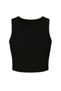 Débardeur court en maille côtelée élastique uni pour femme, sans manches, en coton, coupe ajustée, design minimaliste, décontracté et tendance - Product Image 4