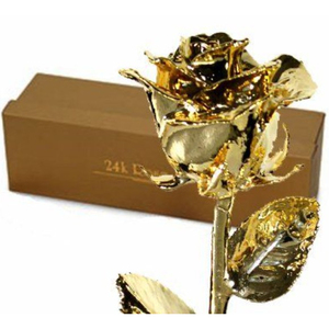 Rosa Real de Primera Calidad, Única, en Oro de 24k, Regalo Romántico para Esposa, Novia, Aniversario, San Valentín, Cumpleaños, en Caja de Regalo - Product Image 1