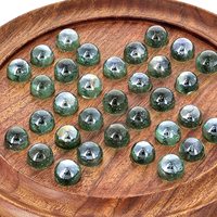 Jeu de société Solitaire en marbre 9 pouces Classique en bois Jeu de société d'intérieur pour les vacances avec 33 billes en verre