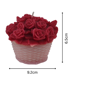 เทียนหอมกลิ่นช่อดอกไม้ |   เทียนตะกร้ากุหลาบทำมือสำหรับตกแต่งบ้าน ของขวัญ และอโรมาเธอราพี - Product Image 1
