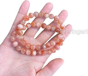 Pulsera Unisex de Cuentas de Piedra Solar Natural, Pulseras de Yoga Ajustables, Regalo de Navidad, Pulsera Elástica para Mujer, Pulsera para Hombre - Product Image 4