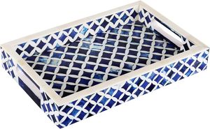 Bandeja para servir desayuno con incrustaciones de resina Rectangular de alta calidad hecha a mano para Hotel o uso doméstico mayorista directo - Product Image 3