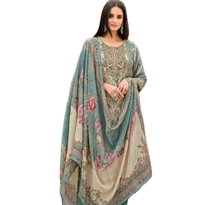 2025 Sie คอลเลกชันขายดีงานปัก maslin ทำมือด้านบนและด้านล่างและ maslin พิมพ์ดิจิตอล dupatta เลือกที่สมบูรณ์แบบ - Product Image 1