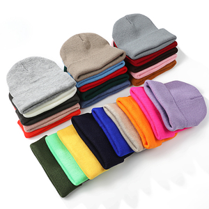 Gorro de punto cálido Unisex de invierno 2025, gorro de algodón de Color sólido a la moda con estampado de logotipo personalizado, estilo de imagen para exteriores - Product Image 4