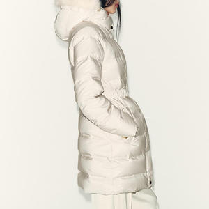 Sudadera con capucha con cordón ajustable y mangas largas/cuello alto con bolsillos delanteros y cierre de cremallera chaqueta acolchada con cinturón elástico 2026 - Product Image 3