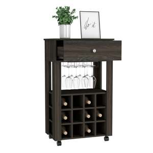 Carrello Bar Margh, portabottiglie da incasso dodici, cassetto - Product Image 4
