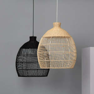 Vietnam Vintage Handmade Woven <b>Wicker</b> Bamboo Pendant <b>Light</b> Rattan Wooden Lampshade Lamp <b>Shade</b> Cover for Home Living Room Decor - Product Image 1