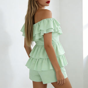 Mono Elegante con Volantes y Hombros Descubiertos, Holgado y Transpirable para Verano, Primavera, Playa, Escapadas a Resort, Uso Diario Informal, Gran Venta 2026 - Product Image 6