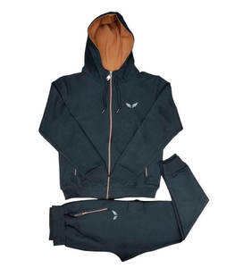 Conjunto Deportivo Personalizado para Hombre, 600 GSM, 100% Algodón, Talla Grande, Sudadera Holgada con Capucha y Pantalones Deportivos con Cierre de Cremallera - Product Image 1