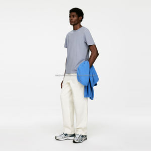 T-shirt oversize pour hommes T-shirts anti-boulochage en mélange de coton et de polyester avec sérigraphie - Product Image 3