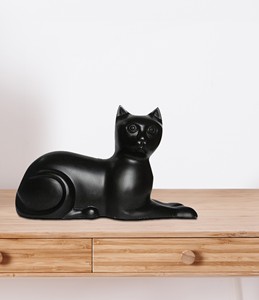 Estatuilla de gato de latón macizo, urna de cremación, urna decorativa de estilo americano para honrar a las mascotas y el amor y la lealtad incondicionales - Product Image 1