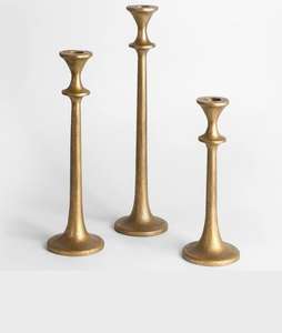 Bougeoirs coniques en laiton plaqué or de style royal, écologiques, faits à la main, pour les fêtes de Noël, décoration de table, élégante pour les fêtes - Product Image 5