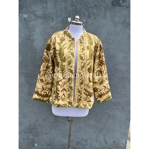 Otoño tejido inspirado algodón corto Blazer chaqueta soporte invierno uzbeko bordado Floral Suzani pato venta al por mayor abrigo primavera - Product Image 4