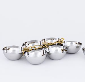 Plaques émaillées en laiton floral de design moderne Plateaux Bols à salade et à fruits Bols à noix et articles de décoration - Product Image 3