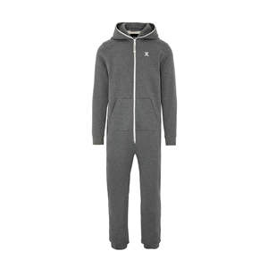 80% coton 20% Polyester dos brossé coton à l'intérieur deux voies YKK qualité fermeture éclair gris foncé mélange unisexe Original Onesie - Product Image 6