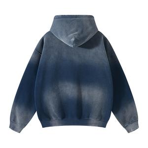 Blank <b>Pullover</b> 360gsm Heavyweight Thickened Spray Dyed Distressed Vintage Hoodie <b>for</b> <b>Man</b> Plain Hoodies - Product Image 5