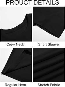 T-shirts à manches courtes 100% coton pour hommes personnalisés tissu tricoté pour l'impression et l'emballage soutien à la marque - Product Image 5