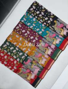 ส่าหรีผ้าฝ้ายวิสคอสผ้านุ่มคุณภาพดีสไตล์โมเดิร์นพิมพ์ลายพร้อมงานแต่งงานและเทศกาลดิวาลี - Product Image 2