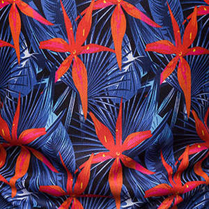 Camiseta Deportiva de Punto para Hombre |   Estampado de sublimación floral tropical azul y naranja |   Colores y Tallas Personalizables y Transpirables - Product Image 6