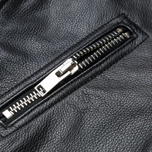 Nouvelle mode hommes veste en cuir 100% véritable manteau en peau de vache rayures blanches Cool Biker Slim court automne vêtements en cuir. Élevé - Product Image 3