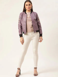 Chaqueta Bomber de Cuero para Mujer, Diseño Personalizado con Logotipo en la Parte Delantera, Chaqueta de Invierno de Alta Calidad, Diseño Personalizado, Chaqueta de Piloto de PU - Product Image 6