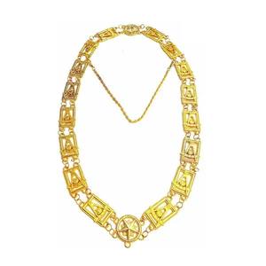 Venta al por mayor de fábrica: Collar de cadena de oficial masónico 3D personalizado de diseño sólido, color dorado, tela, ¡el más vendido! - Product Image 1