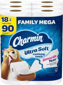 Charmin-Papier toilette ultra doux au toucher coussiné, 18 rouleaux de la famille Mega = 90 rouleaux réguliers - Product Image 2