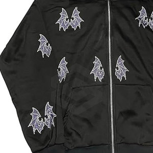 Algodón Poliéster Hecho Hombres Rhinestones Sudaderas con capucha Hombres de alta calidad Rhinestones Sudaderas con capucha Oem Service Hombres Rhinestones Sudaderas con capucha - Product Image 5