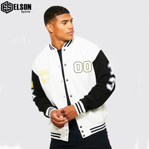 Meilleures ventes de matériaux de qualité supérieure Tissus de laine Taille adulte À la mode Baseball Bomber Veste Hommes Tissé Varsity Veste Manteau - Product Image 6
