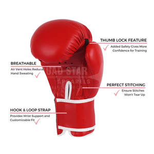 Guantes de boxeo de material duradero personalizados su propio logotipo guantes de boxeo precio razonable guantes de boxeo en venta al por mayor - Product Image 3