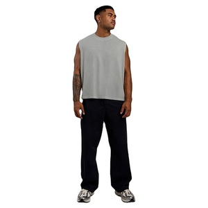 Nueva Camiseta sin Mangas Holgada y Recta para Deporte, Running, Ejercicio, Fitness, Tejida, Material Personalizado, Lisa - Product Image 4