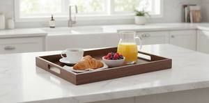 Plateau rectangulaire en bois de manguier écologique, lavable au lave-vaisselle, pour la vaisselle de cuisine, les collations, l'affichage décoratif, prix d'usine - Product Image 5