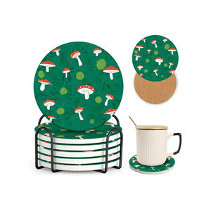 Sous-verres en caoutchouc absorbants en gros de forme ronde pour les sous-verres de tasse de café de bière de boissons - Product Image 1