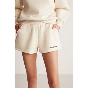GRIMELANGE CARROL Women's Embroidery Embroidered <b>Elasticated</b> <b>Waist</b> 3 Yarn Organic Cotton Relaxed Shorts - Product Image 6