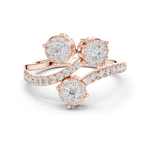 Bague à trois pierres en diamant de laboratoire de 0,728 carats pour femme, clarté VVS-VS EF, or 18 carats, 14 carats, 10 carats et argent 925, rose, jaune - Product Image 3