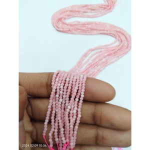 Cuentas de piedras preciosas facetadas de opalita rosa de 2mm al por mayor estilo Feng Shui cuentas redondas de piedra de ágata Natural para la fabricación de joyas - Product Image 2