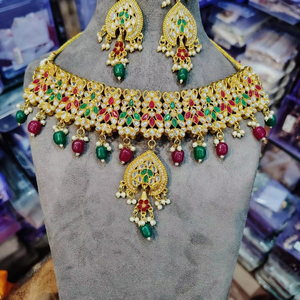 Top fabricant indien qualité supérieure multicolore Kundan collier mariée élégant bijoux de mode pour fille - Product Image 1