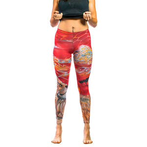 Hot Selling Customized <b>Women's</b> Premium Yoga <b>Leggings</b> Breathable Elastic Waist Closure Solid Custom Sublimation Logo Printed - Product Image 2