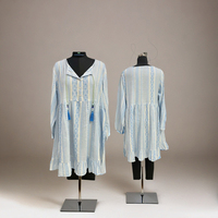Tunique Kaftan 100% Coton Imprimé Multicolore, Kurti Ethnique Sans Manches, Vêtement Décontracté pour Femme d'Inspiration Vintage pour les Vacances