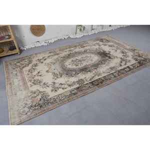 พรมขนสัตว์สีชมพูสีเบจแบบดั้งเดิมแนววินเทจขนาด5.3 x 9.1ft สี่เหลี่ยมโถงทางเดินสำหรับยางโพลีเอสเตอร์สำหรับวัยรุ่น - Product Image 2