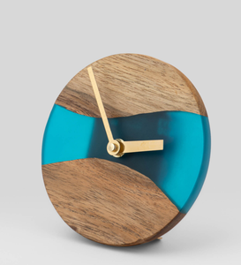 Ak Brass Minimalist Metal Desk <b>Clock</b> Modern Aesthetics Embrace with Stylish Wooden <b>Table</b> Decor - Product Image 2