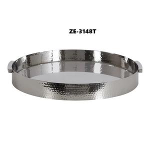 Bandeja de Metal Moderna Hecha a Mano para Decoración de Lujo, Bandeja Multifuncional de Aluminio Vintage de Estilo Costero con Diseño Floral de Cuerda, Zahid Exports - Product Image 4